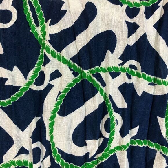 Blue and Green Anchor Infinity Scarf with Buttons - Picture 5 of 7